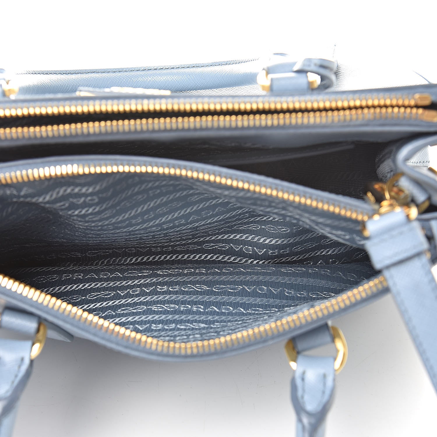 Prada Saffiano Galleria Mini Double Zip Tote Aviazione 7 of 14