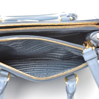 Prada Saffiano Galleria Mini Double Zip Tote Aviazione 7 of 14