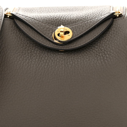 Hermes Taurillon Clemence Mini Lindy 20 Etain 8 of 11