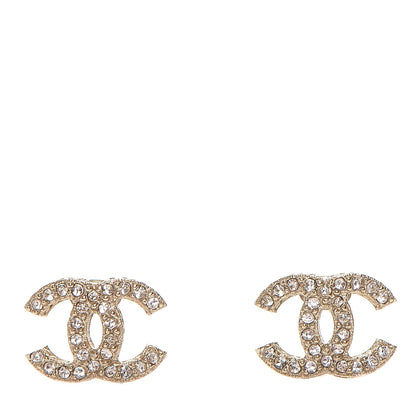 Chanel Crystal CC Earrings Gold 1 of 4