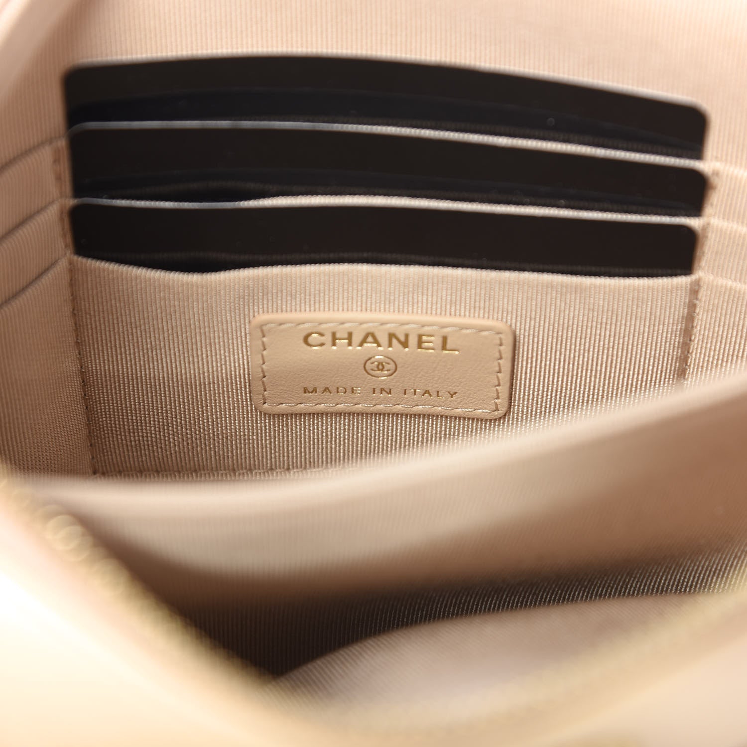 Chanel Shiny Goatskin Quilted 19 Small Pouch With Handle Beige 6 of 11