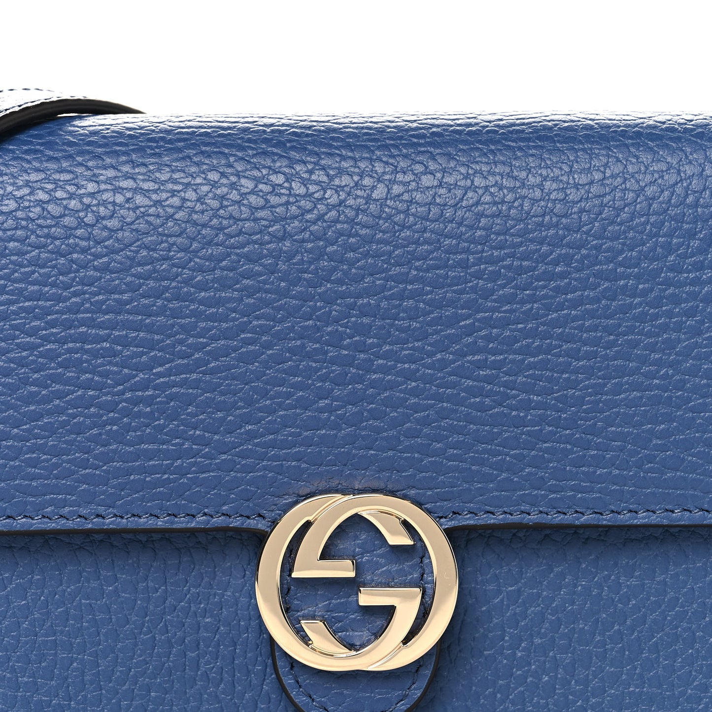 Dollar Calfskin Interlocking G Chain Wallet Caspian