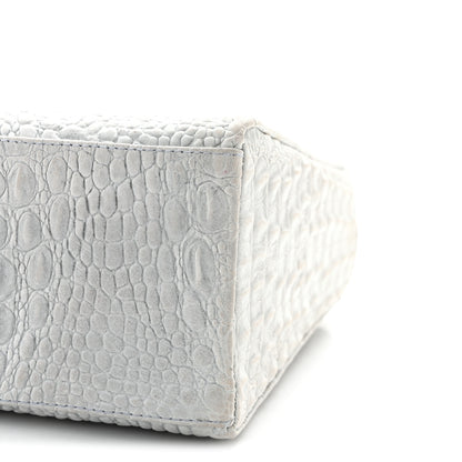 Christian Dior Calfskin Alligator Embossed Medium Lady Dior Light Blue 11 of 12