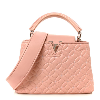 Louis Vuitton Lambskin Quilted Flower Capucines BB Pink 1 of 9