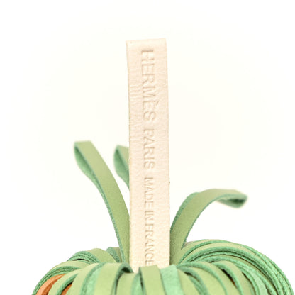Hermes Lambskin Tri-Color Carmen Tassel Key Holder Craie Vert Criquet Sesame 4 of 6