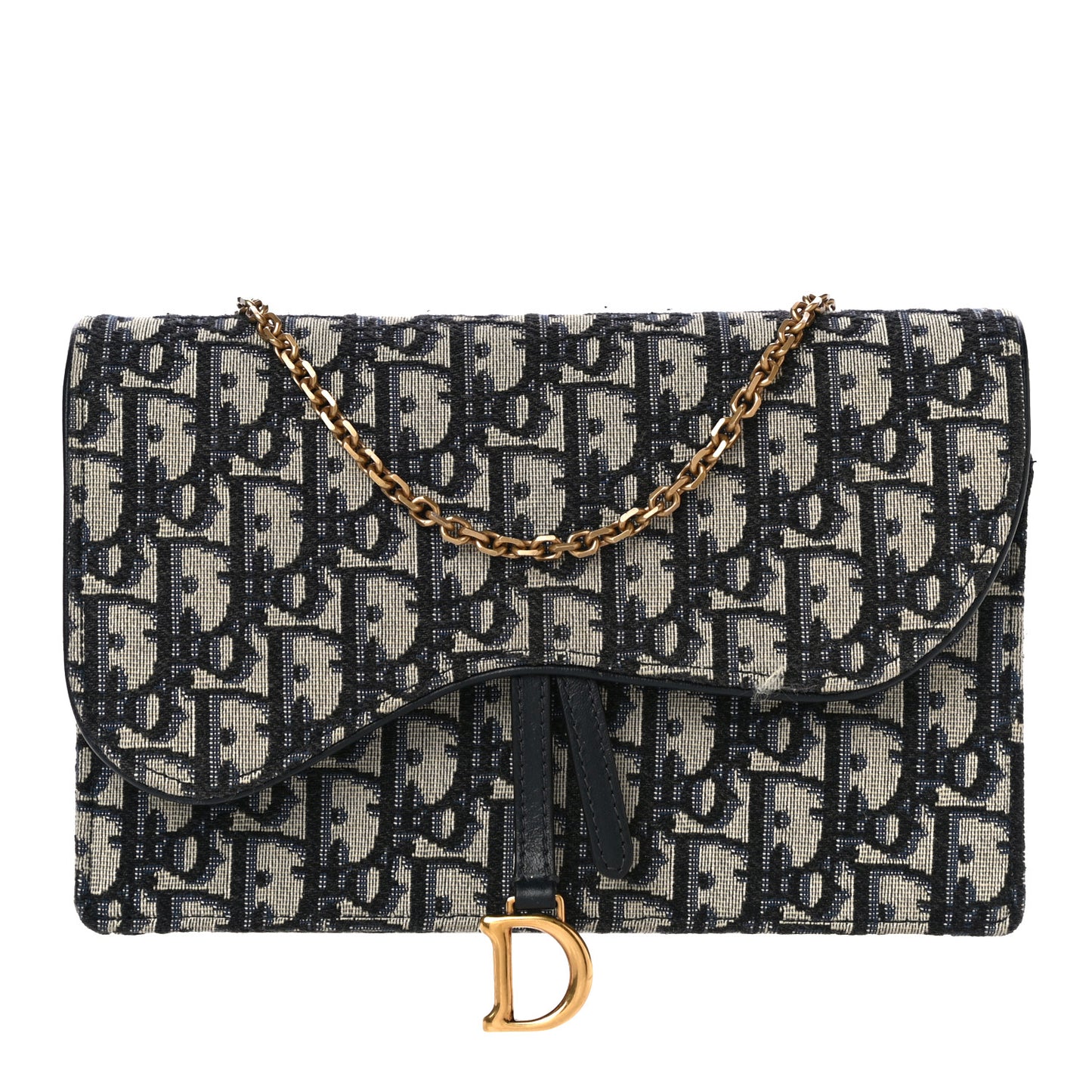 Oblique Saddle Chain Pouch Blue