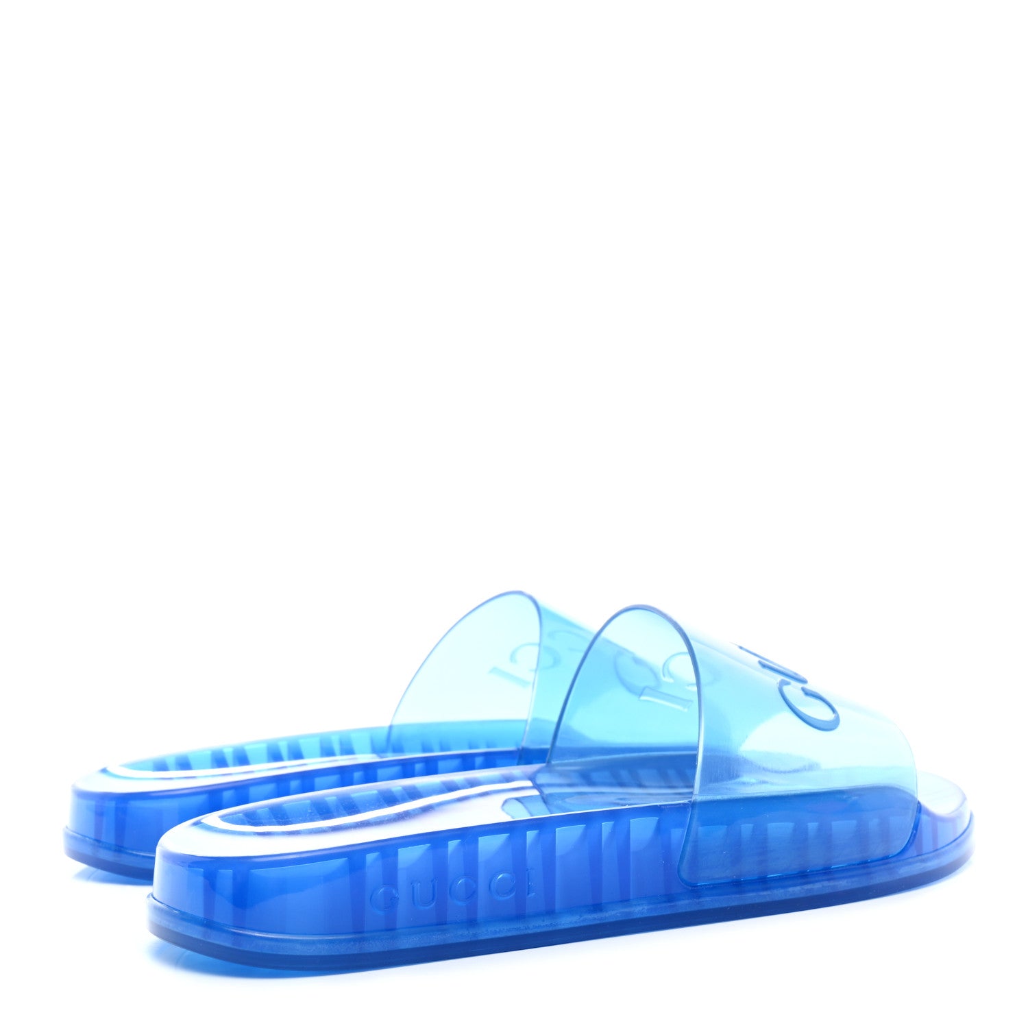 Gucci Rubber Mens Pursuit Slide Sandals 10 Transparent Blue 4 of 9