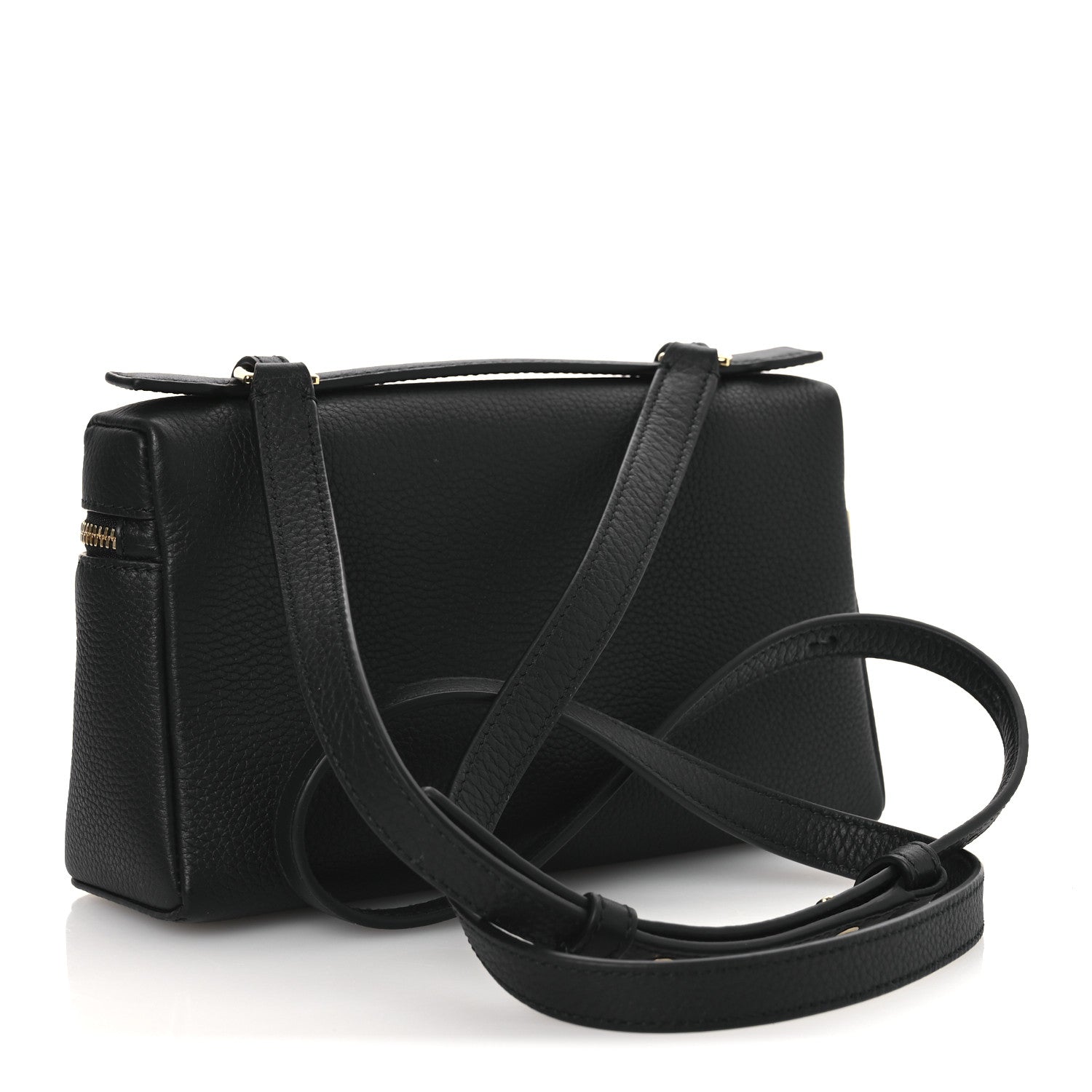 Loro Piana Grained Calfskin L19 Extra Pocket Pouch Black 1754526