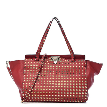 Valentino Garavani Vitello Medium Rockstud All Over Tote Rosso Valentino 1 of 13