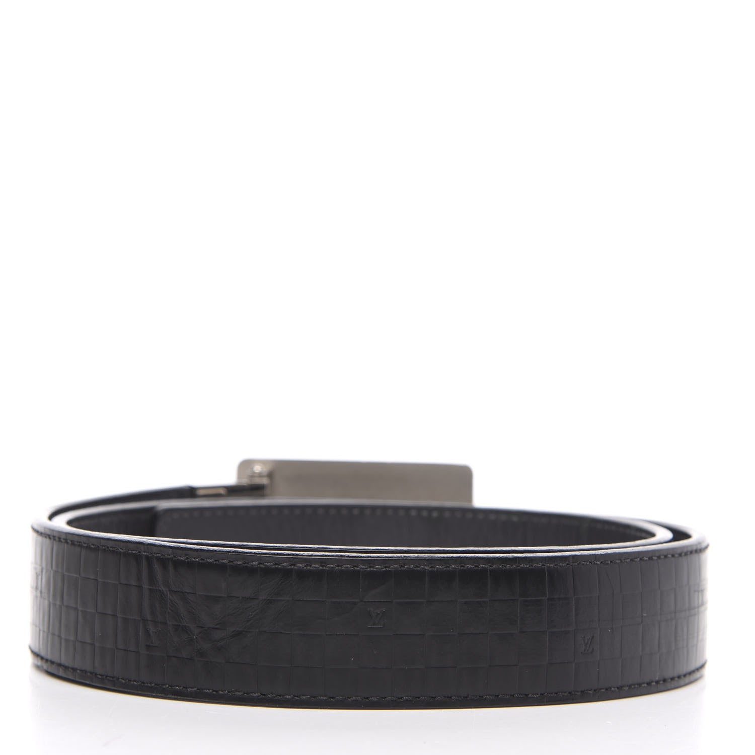 Louis Vuitton Calfskin Damier Embossed Inventeur Reversible Belt 95 38 2 of 6