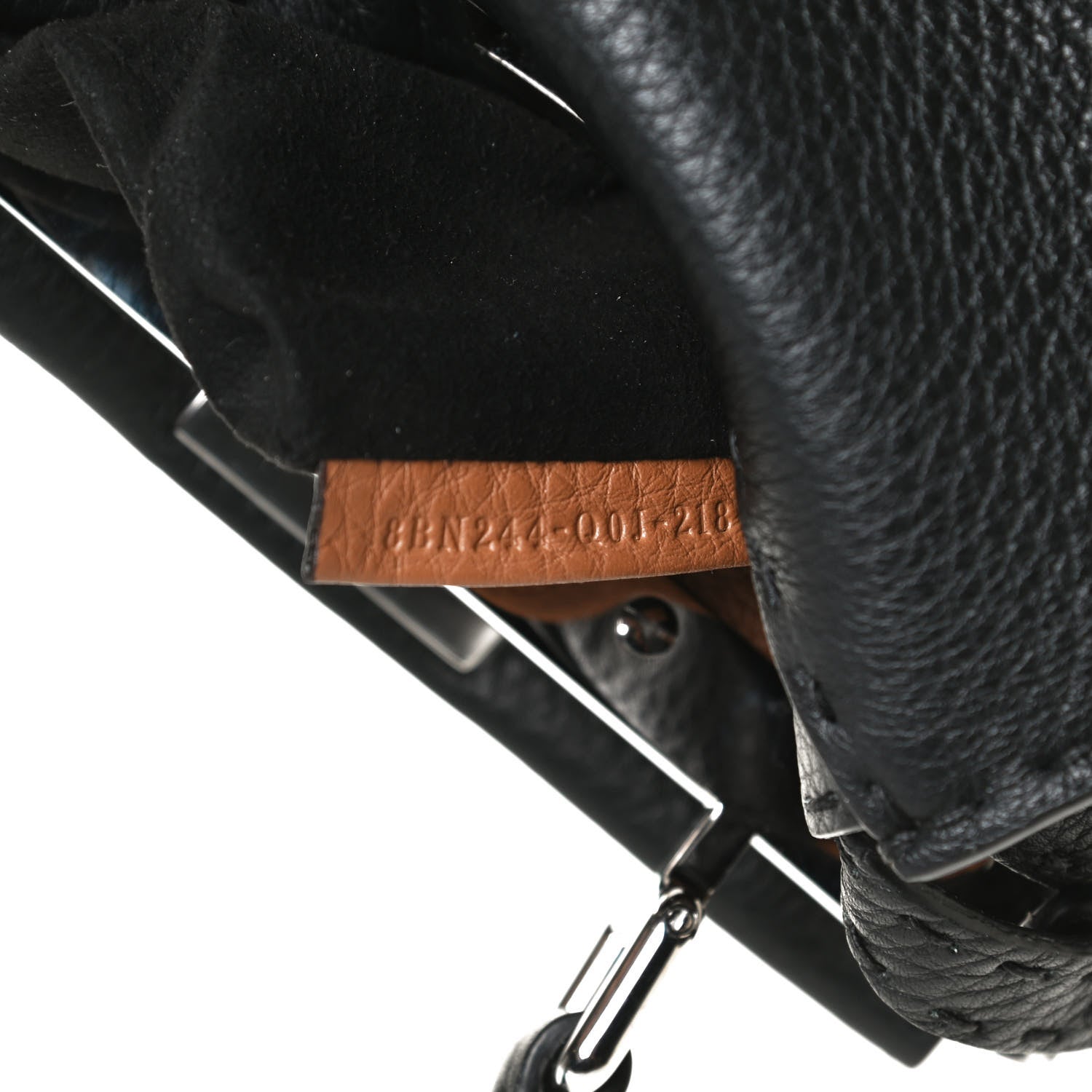 Fendi Cuoio Romano Selleria Bi-Color Mini Peekaboo Iconic Satchel Black Mou 8 of 14