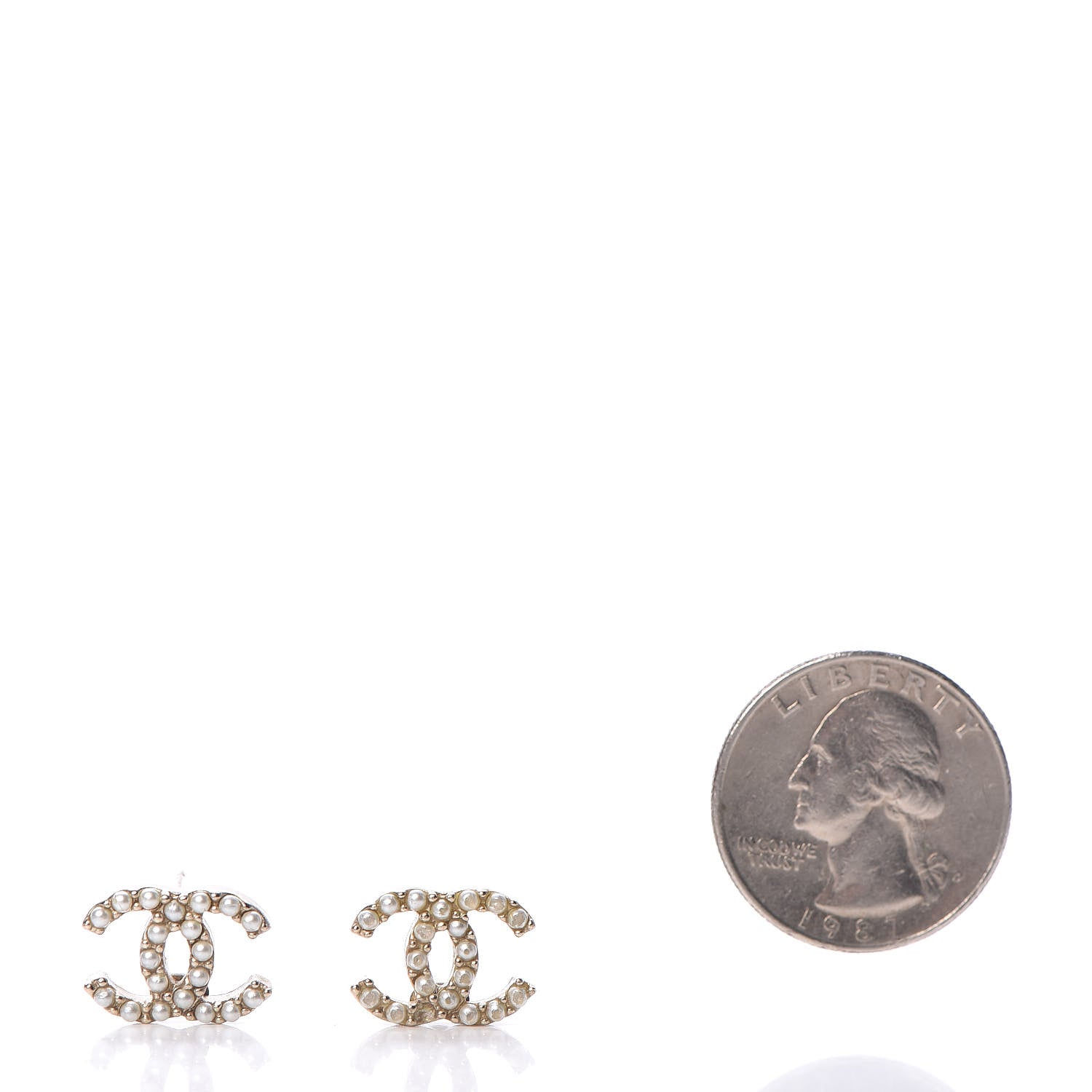 Chanel Pearl CC Earrings Light Gold 2 of 7