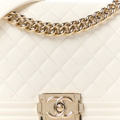Chanel Caviar Quilted Medium Boy Flap White 8 of 12