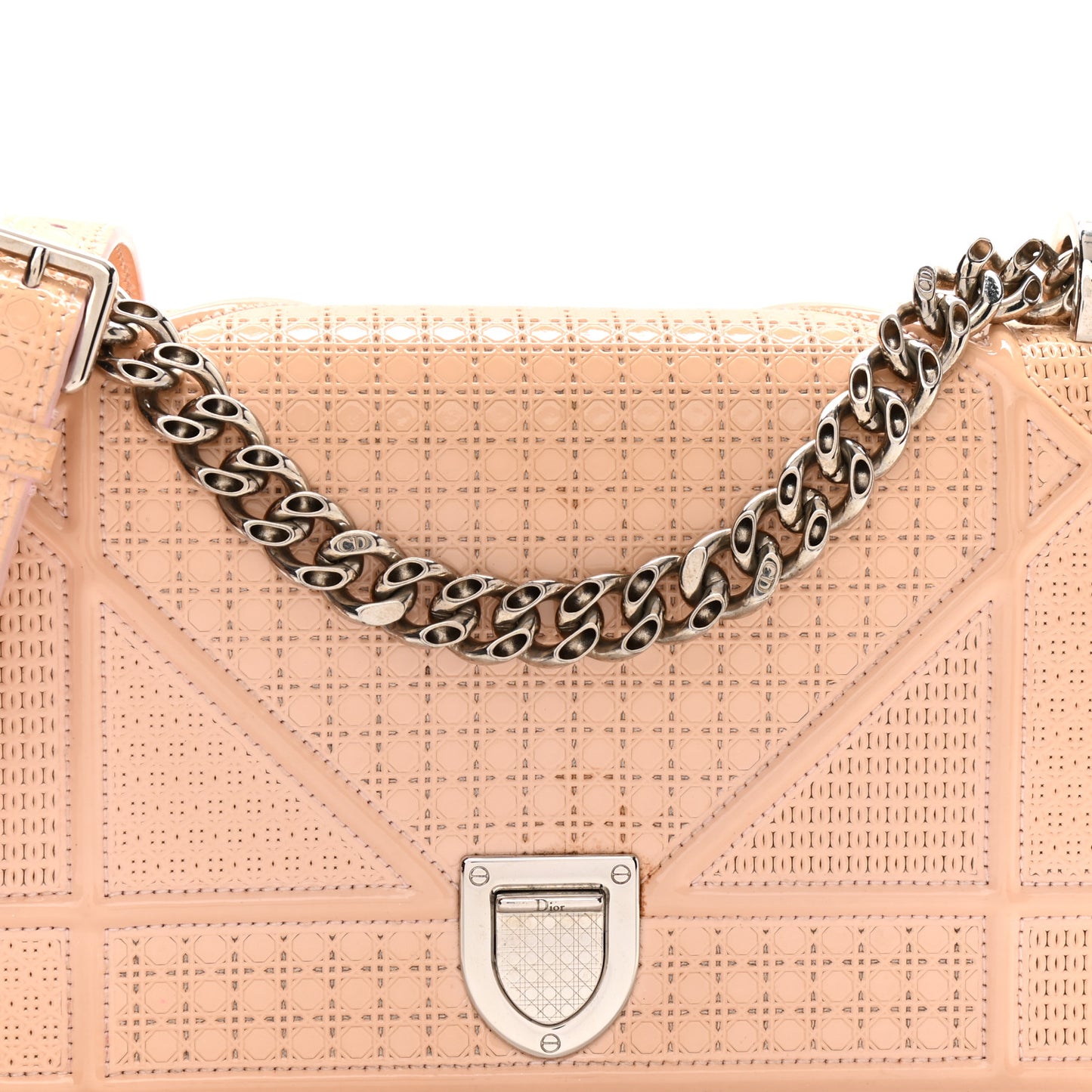 Patent Micro-Cannage Small Diorama Flap Bag Rose