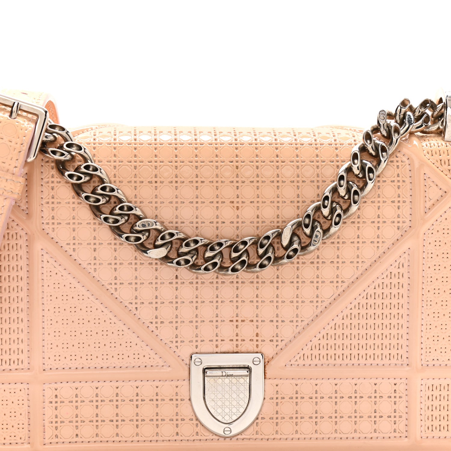 Christian Dior Patent Micro-Cannage Small Diorama Flap Bag Rose 8 of 13