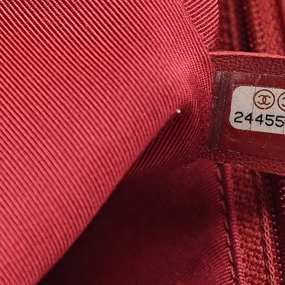 Chanel Calfskin Chevron Quilted Top Handle Flap Red 7 of 10