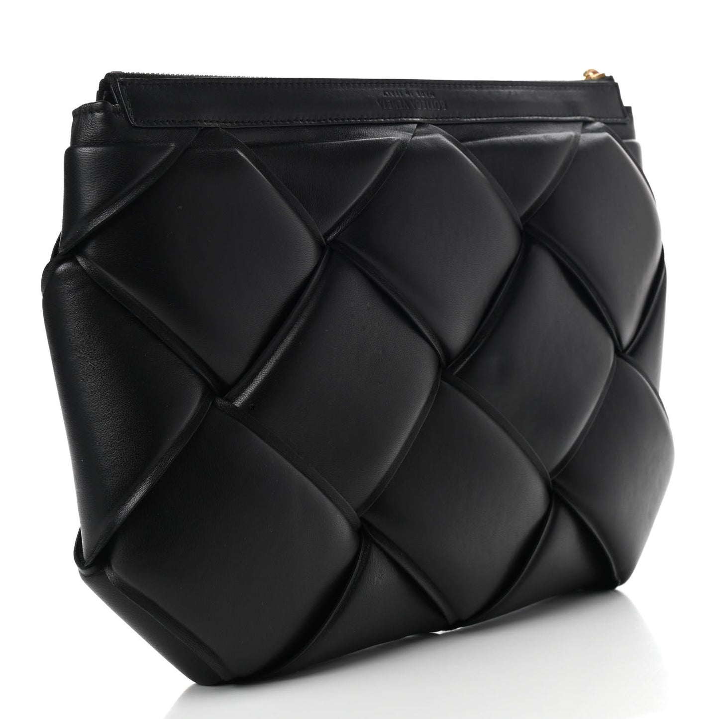 Nappa Maxi Intrecciato Padded Clutch Black