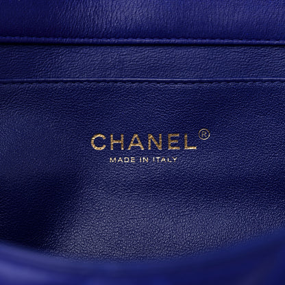 Chanel Lambskin Quilted Clutch with Chain Flap Blue 6 of 11