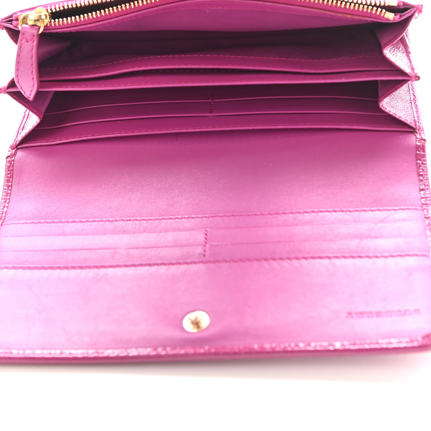Burberry Patent Heritage Grain Penrose Continental Wallet Pink 5 of 11