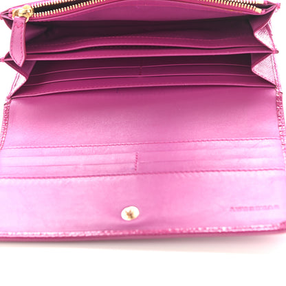 Burberry Patent Heritage Grain Penrose Continental Wallet Pink 5 of 11