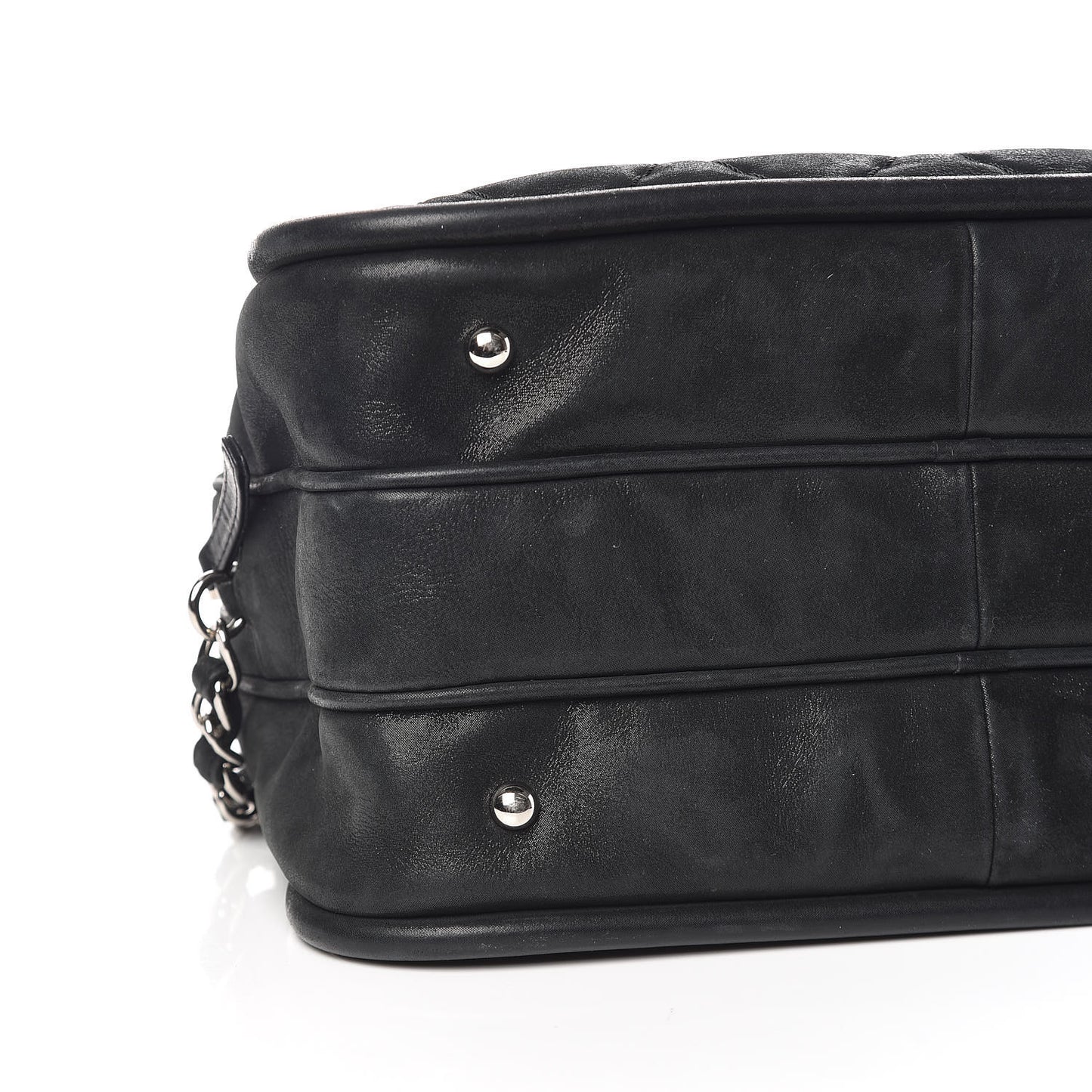 Iridescent Calfskin Quilted Relax CC Camera Case Black