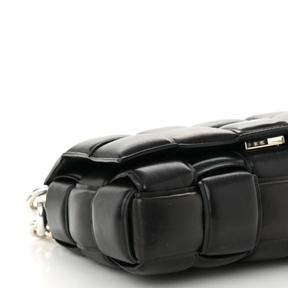 Bottega Veneta Lambskin Maxi Intreccio Padded Chain Cassette Crossbody Bag Black 8 of 9