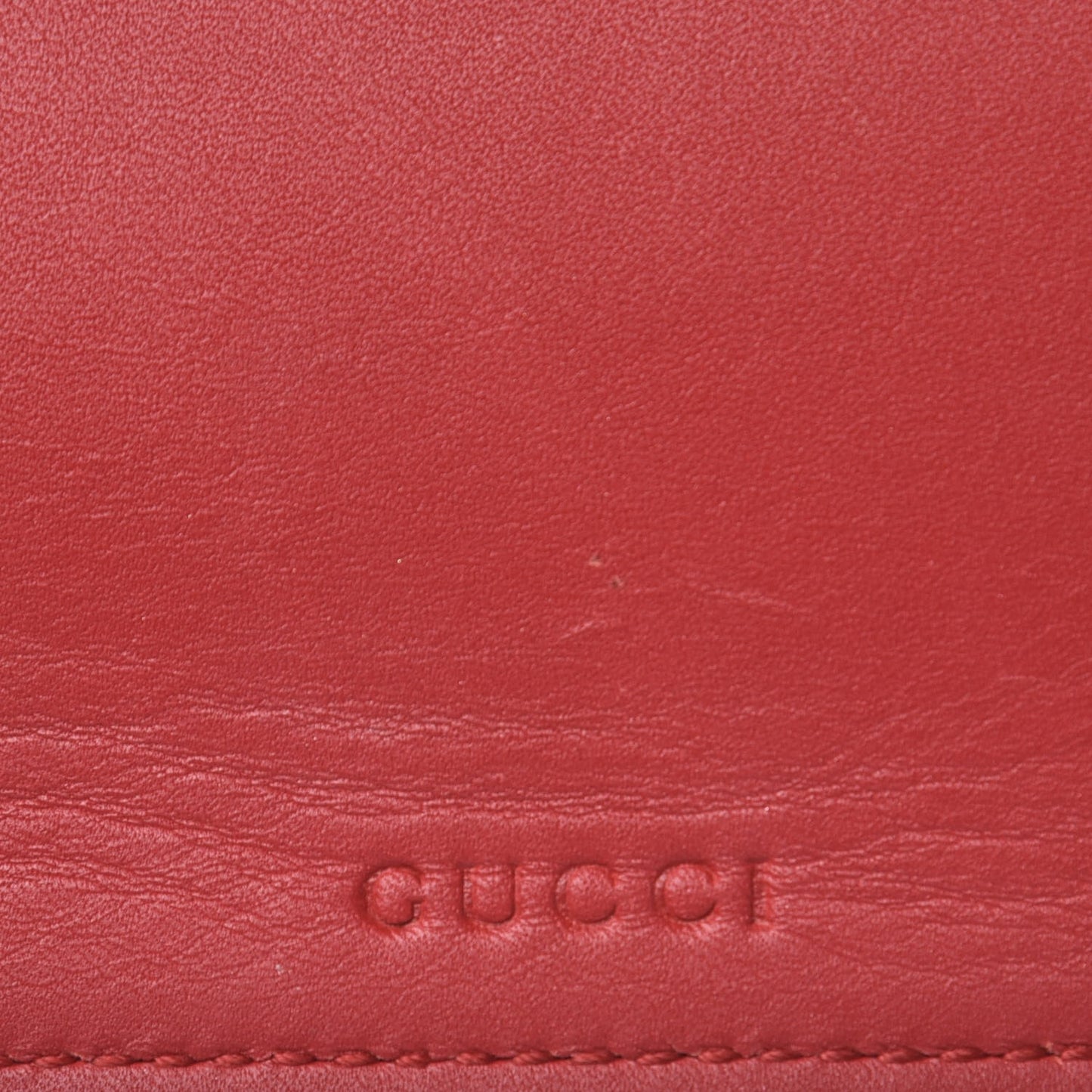 GG Supreme Monogram Merveilles Lips Zip Pouch Hibiscus Red