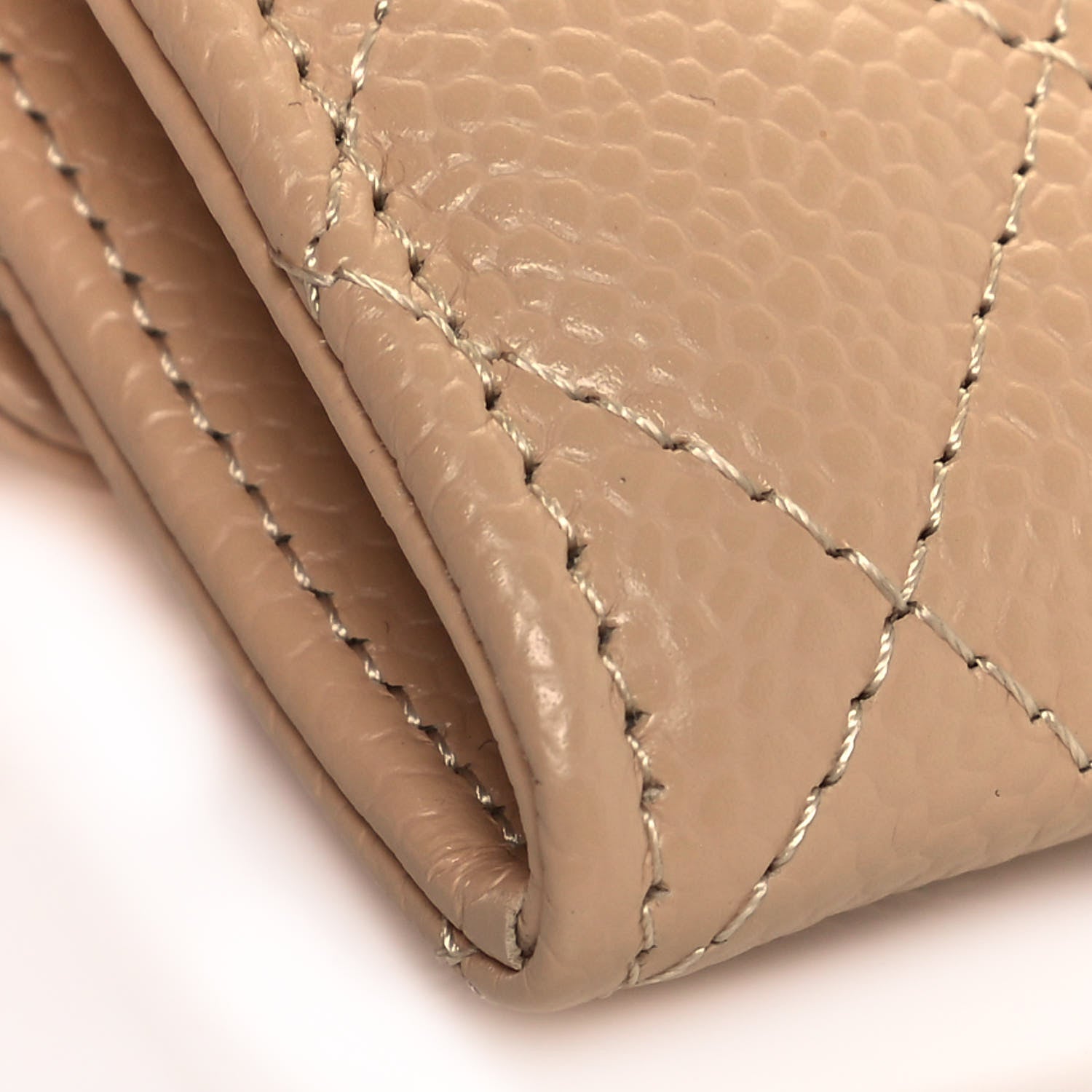 Chanel Caviar Quilted Flap Card Holder Wallet Beige 12 of 13