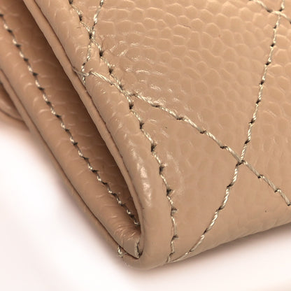Chanel Caviar Quilted Flap Card Holder Wallet Beige 12 of 13