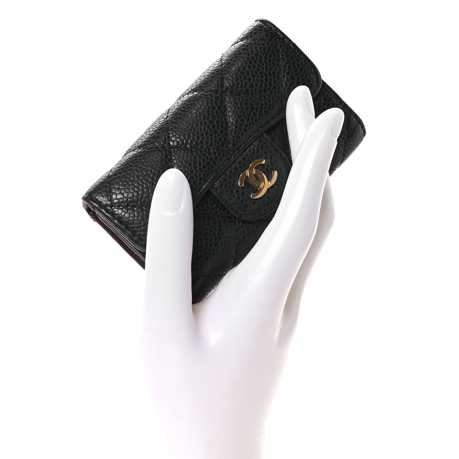 Chanel Caviar Quilted 6 Key Holder Black 2 of 11