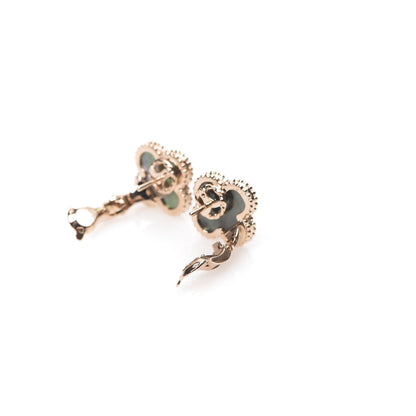 Van Cleef & Arpels 18K Rose Gold Grey Mother of Pearl Vintage Alhambra Earrings 3 of 5