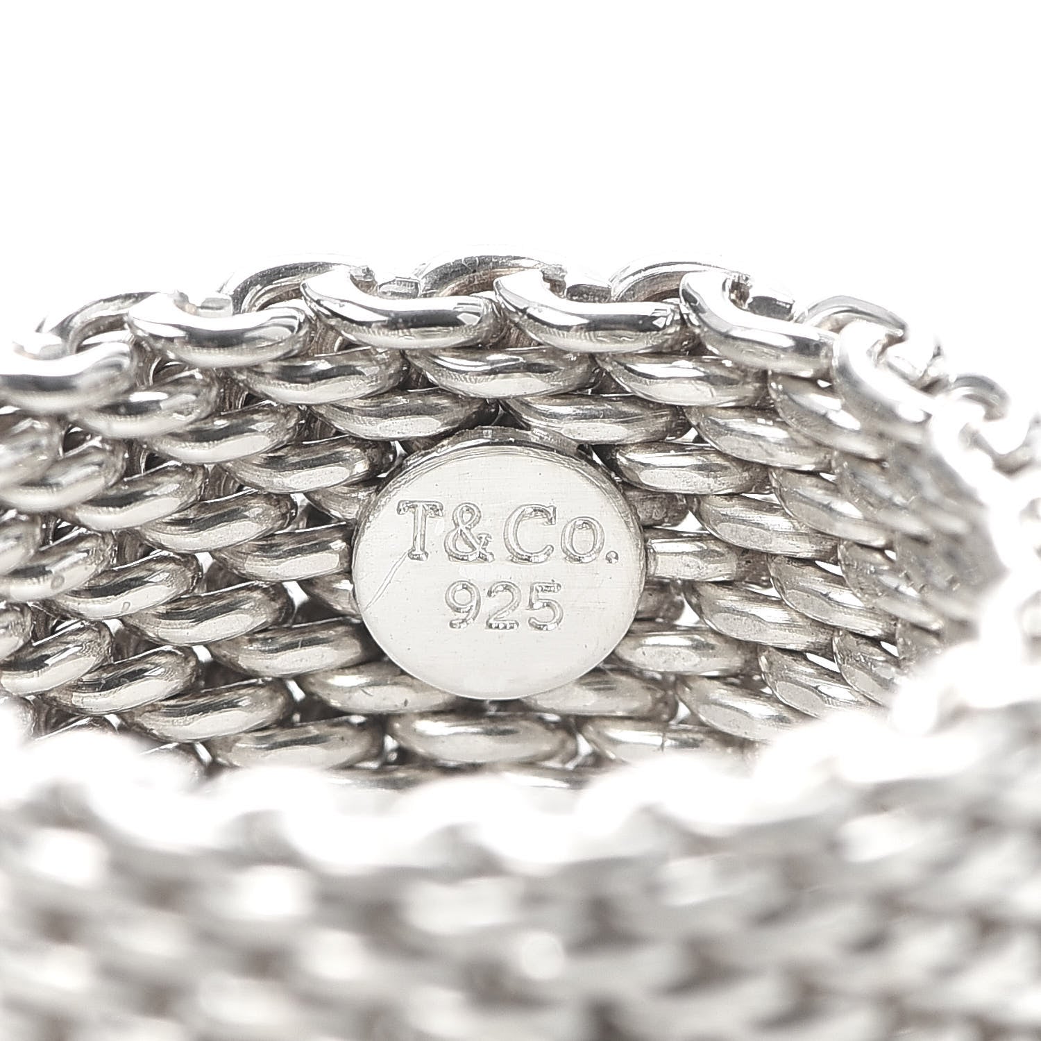 Tiffany Sterling Silver Somerset Mesh Ring 57 8 4 of 4