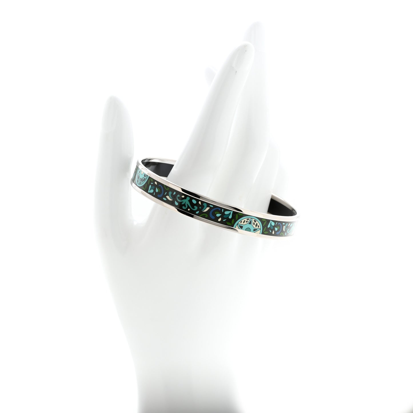 Enamel Printed Narrow Concours d'Etriers Bracelet 70 Foret