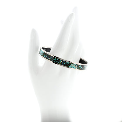 Hermes Enamel Printed Narrow Concours d'Etriers Bracelet 70 Foret 2 of 5