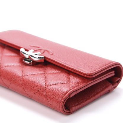 Chanel Grained Calfskin Quilted CC Box Flap Wallet Red 7 of 10