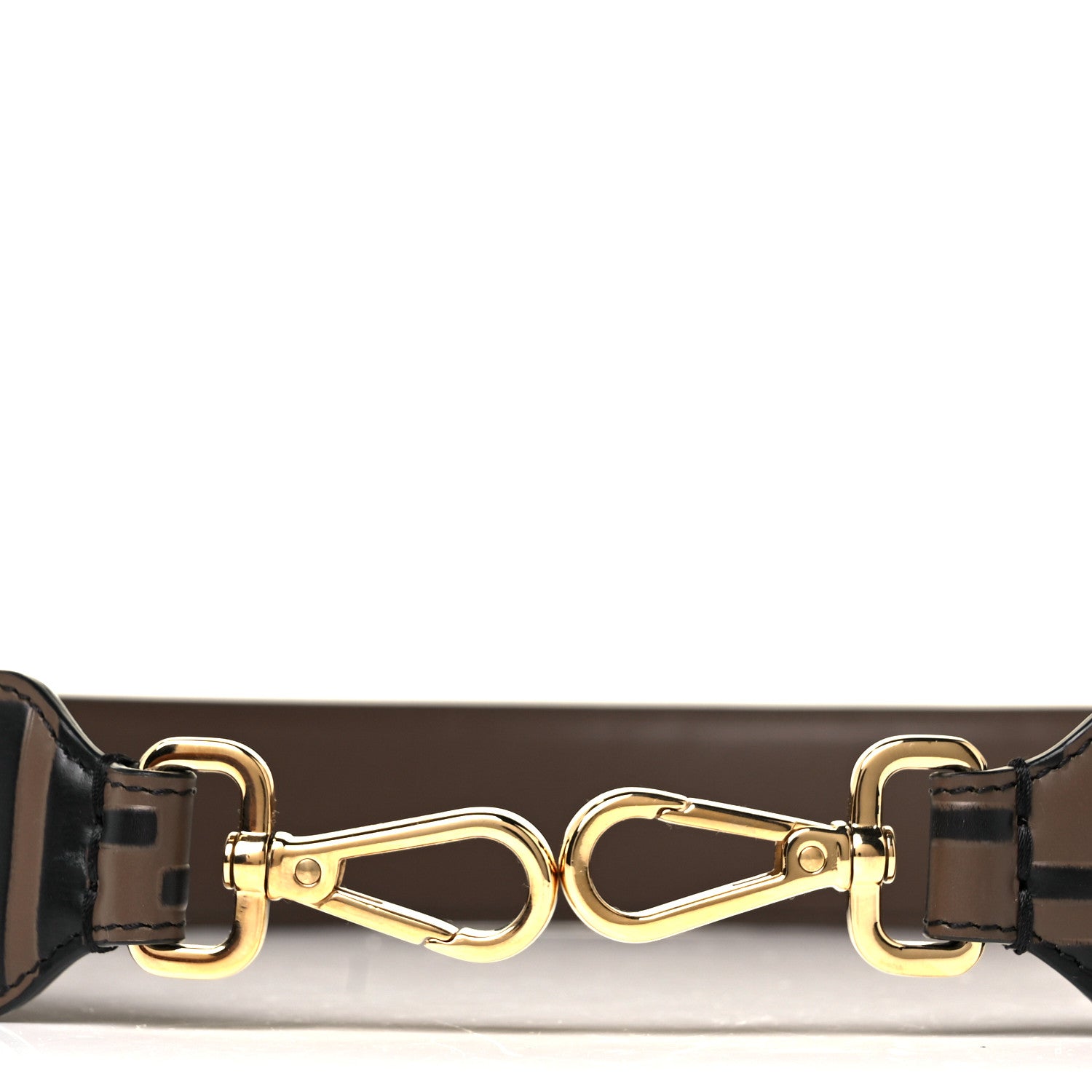 Fendi Vitello Century Bi-Color FF 1974 Embossed Strap You Maya Black 5 of 5