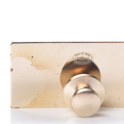 Chanel Metal Resin Pearl Coco License Plate Brooch Black Gold 5 of 5