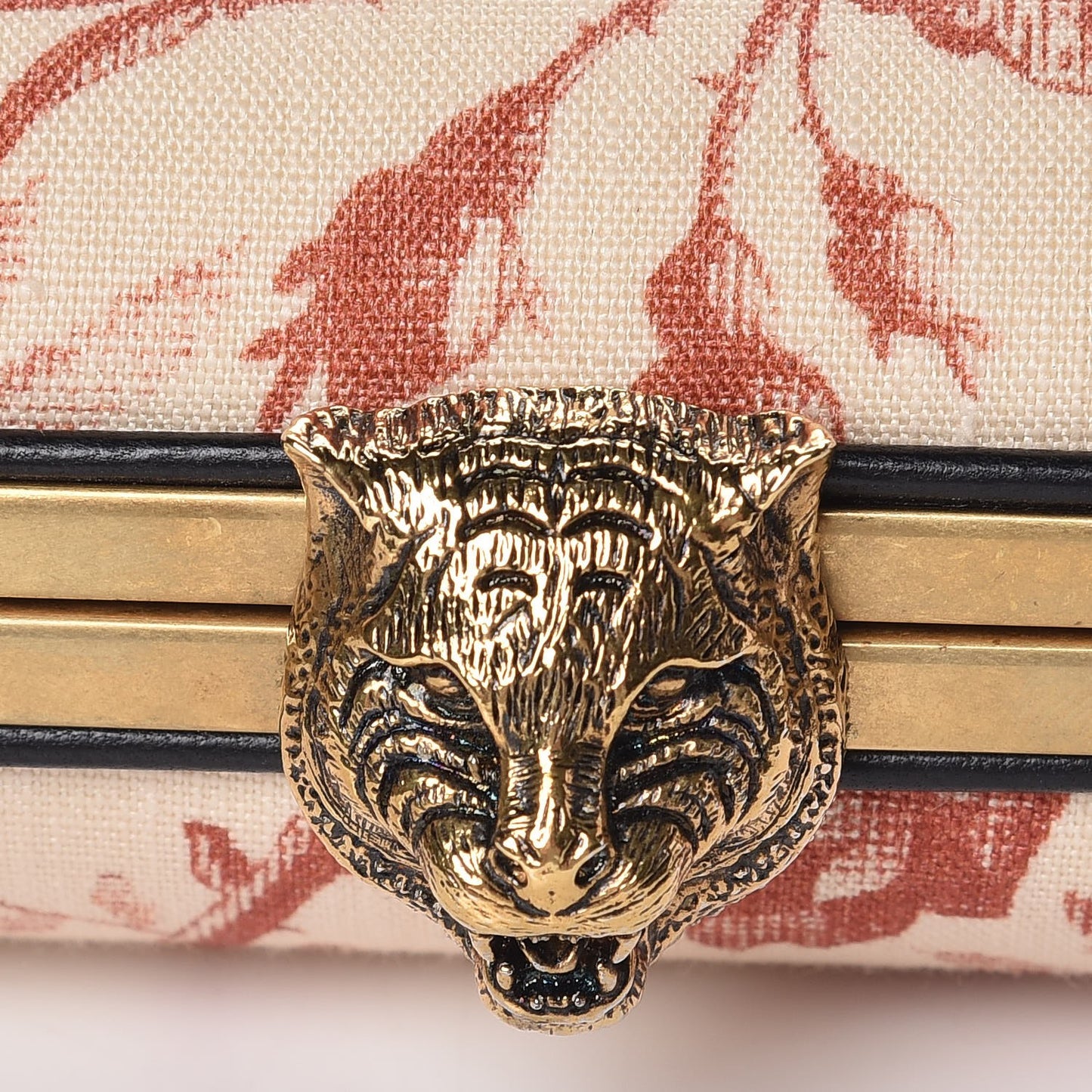 Linen Herbarium Print Broadway Box Clutch Cherry