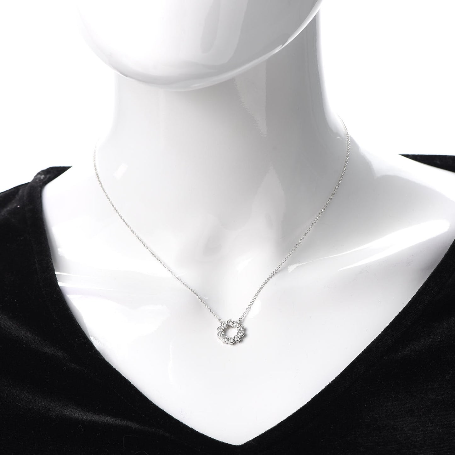 Platinum Diamond .52ctw Jazz Round Pendant Necklace