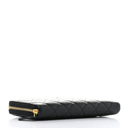 Chanel Caviar Quilted Large Gusset Zip Around Wallet Black 4 of 14
