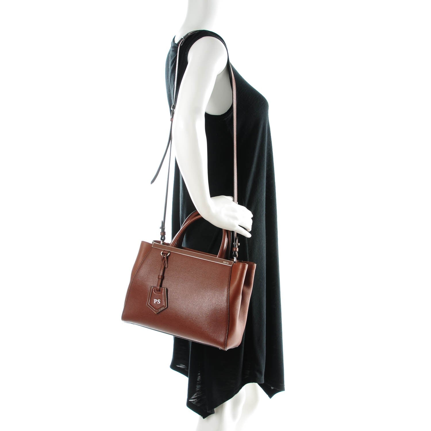 Fendi Vitello Elite Petite 2Jours Tote Walnut 2 of 7
