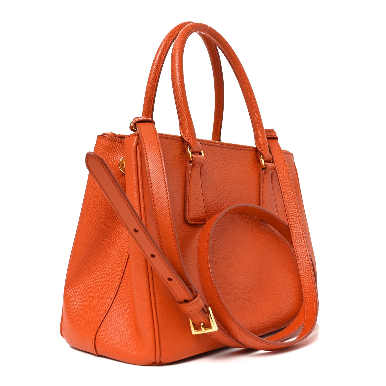 Prada Saffiano Lux Small Galleria Double Zip Tote Papaya 3 of 10