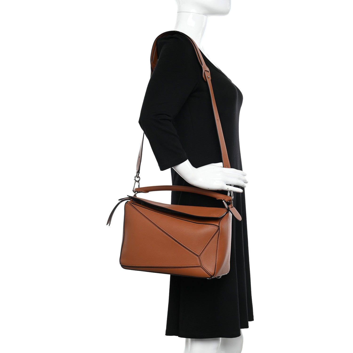 Loewe Calfskin Medium Puzzle Bag Tan 2 of 9