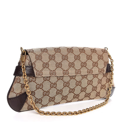Gucci Monogram Horsebit Clutch Dark Brown 3 of 8