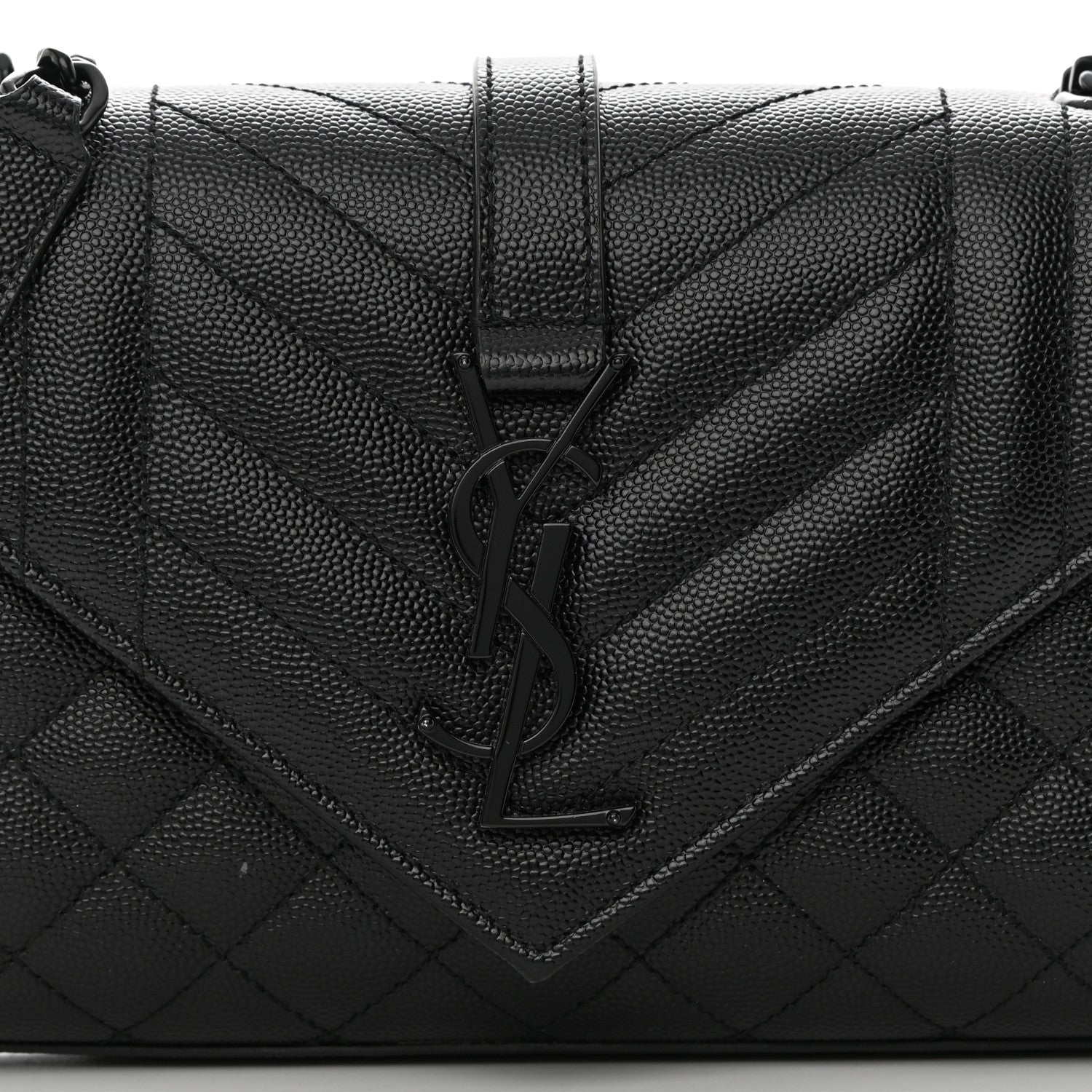 Saint Laurent Grain De Poudre Textured Mixed Matelasse Triquilt Small Monogram Monochrome Satchel Black 7 of 10