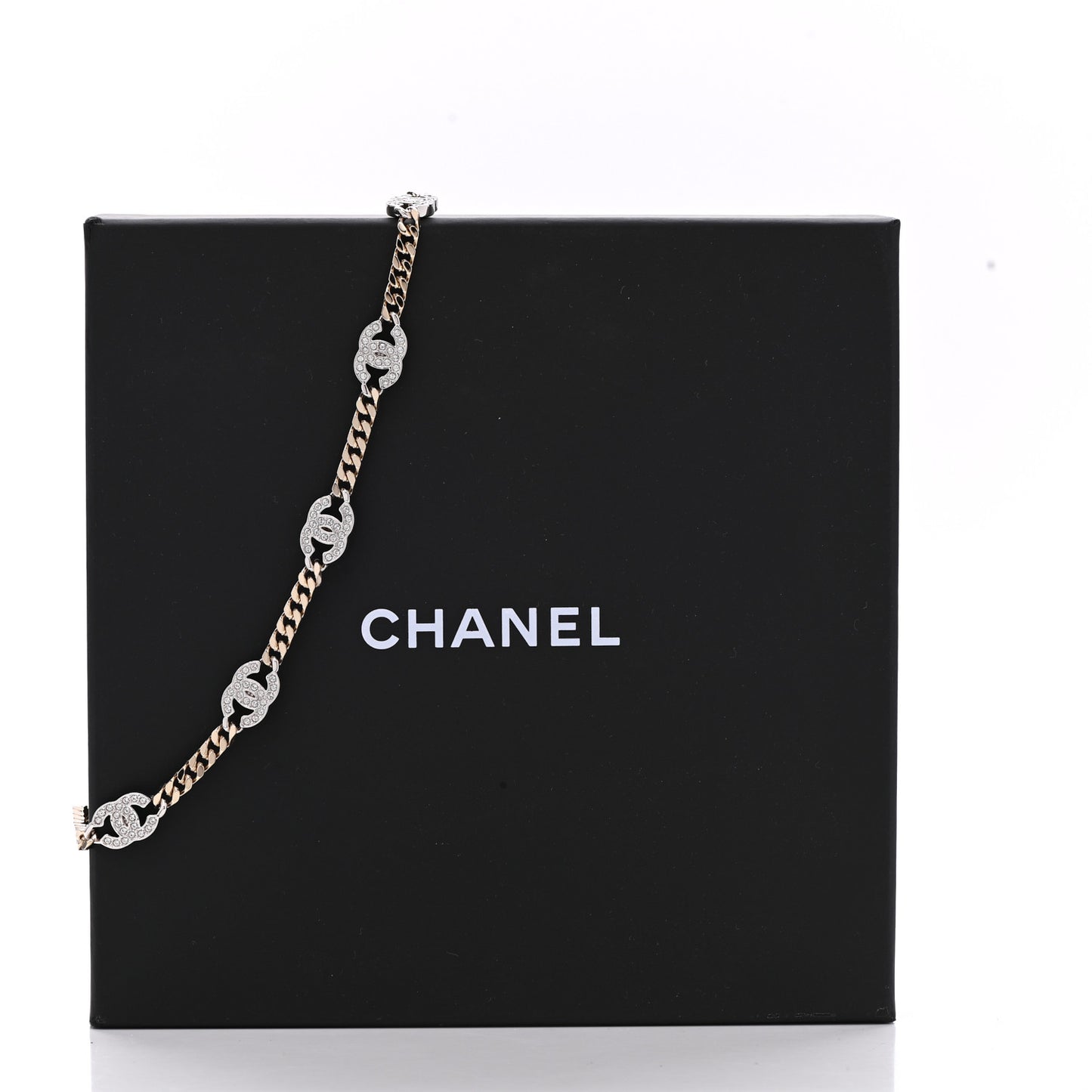 Crystal Chain CC Choker Gold Silver