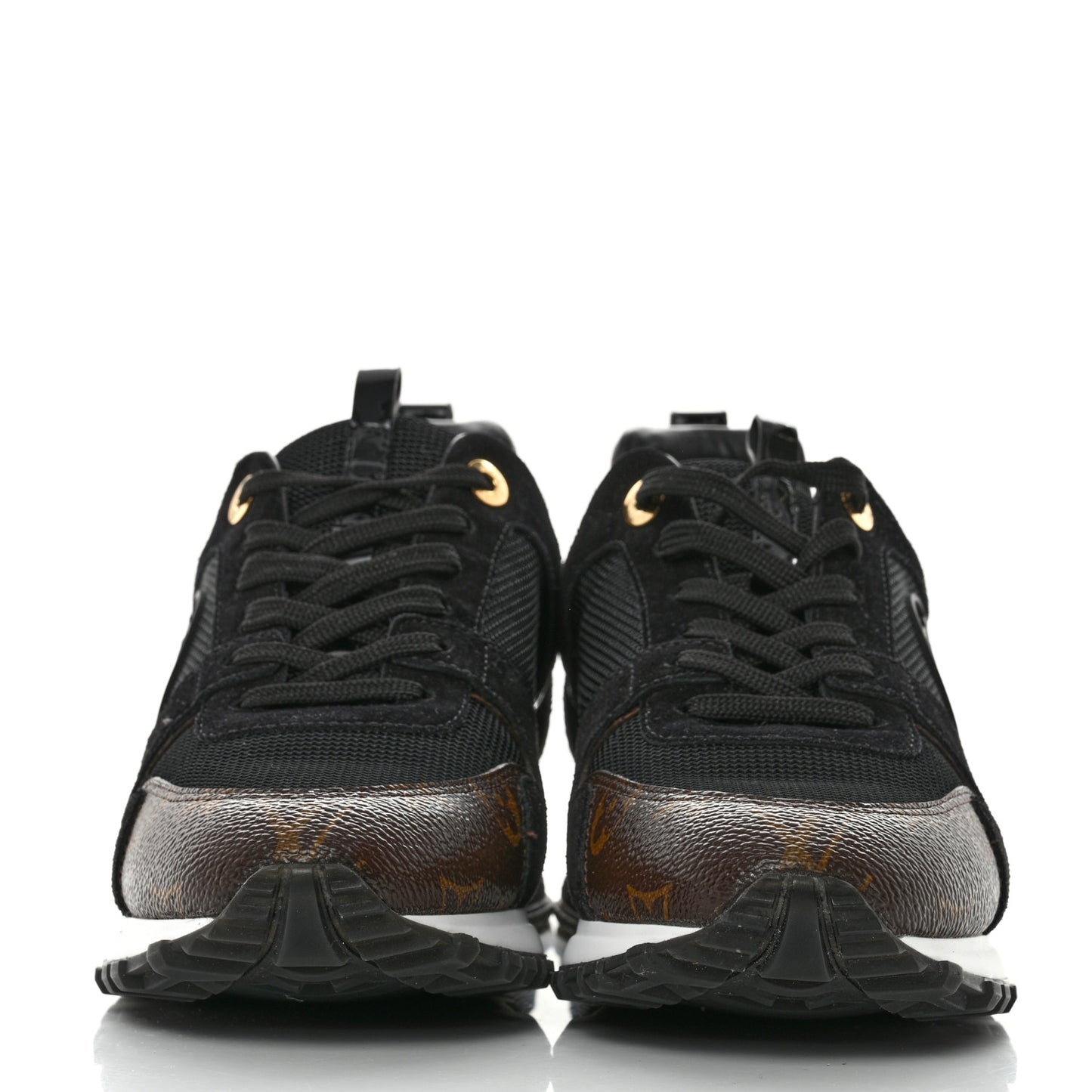 Suede Monogram Run Away Sneakers 39 Black