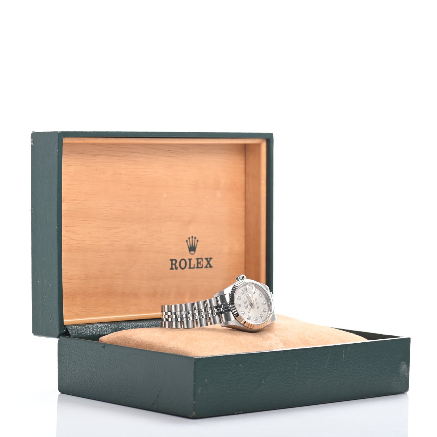 Stainless Steel 18K White Gold Diamond 26mm Oyster Perpetual Datejust Watch Silver 69174