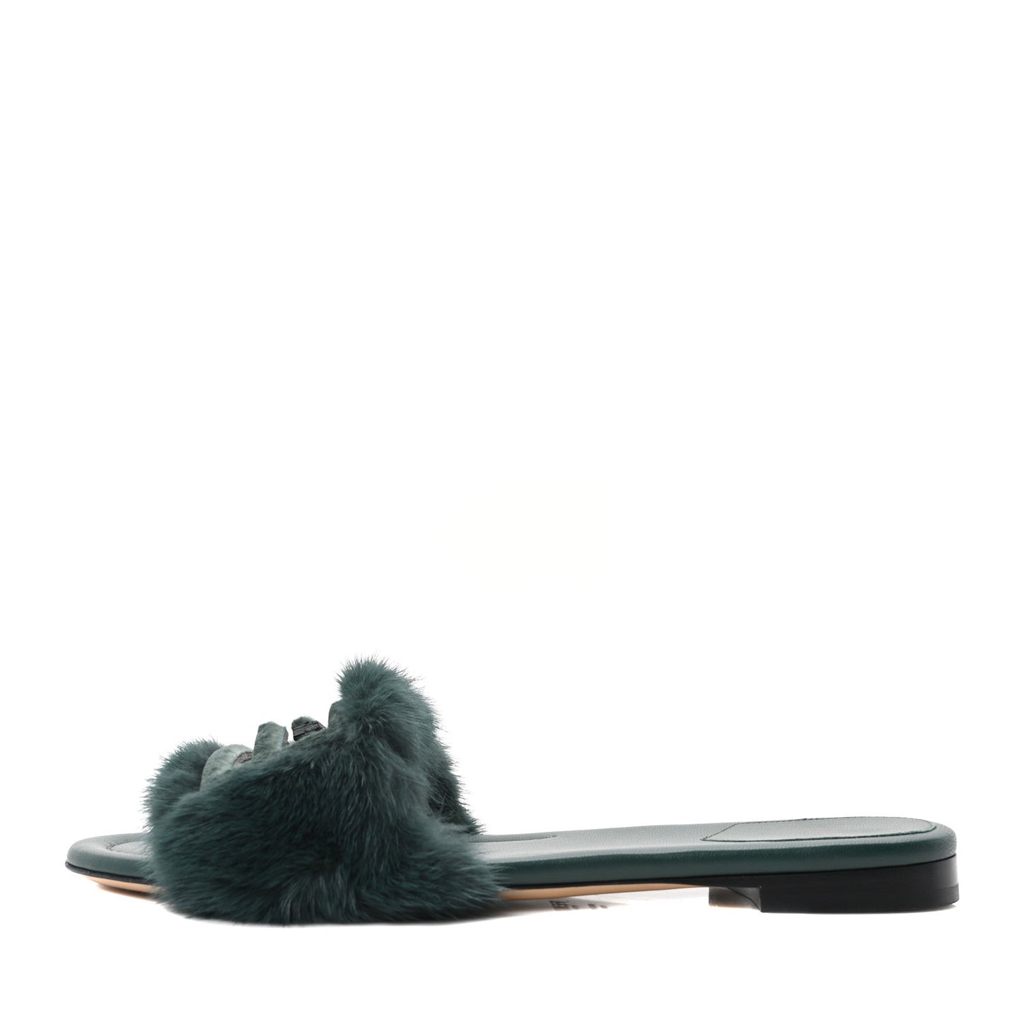 Mink FF Baguette Slide Sandals 39 Sage