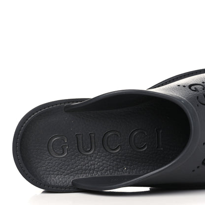 Gucci Rubber GG Monogram Perforated Elea Platform 55mm Lug Sole Sandals 41 Black 7 of 9